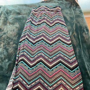 Joe B Long Casual Chevron Skirt